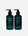 Two Manuka Biotic pump bottles containing body wash and body lotion