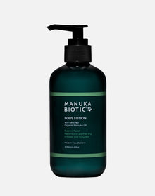  Manuka Biotic teal green pump bottle containing body lotion