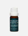 Manuka Biotic organic mānuka oil in a small glass bottle 